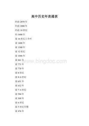 高中历史年表通表.docx
