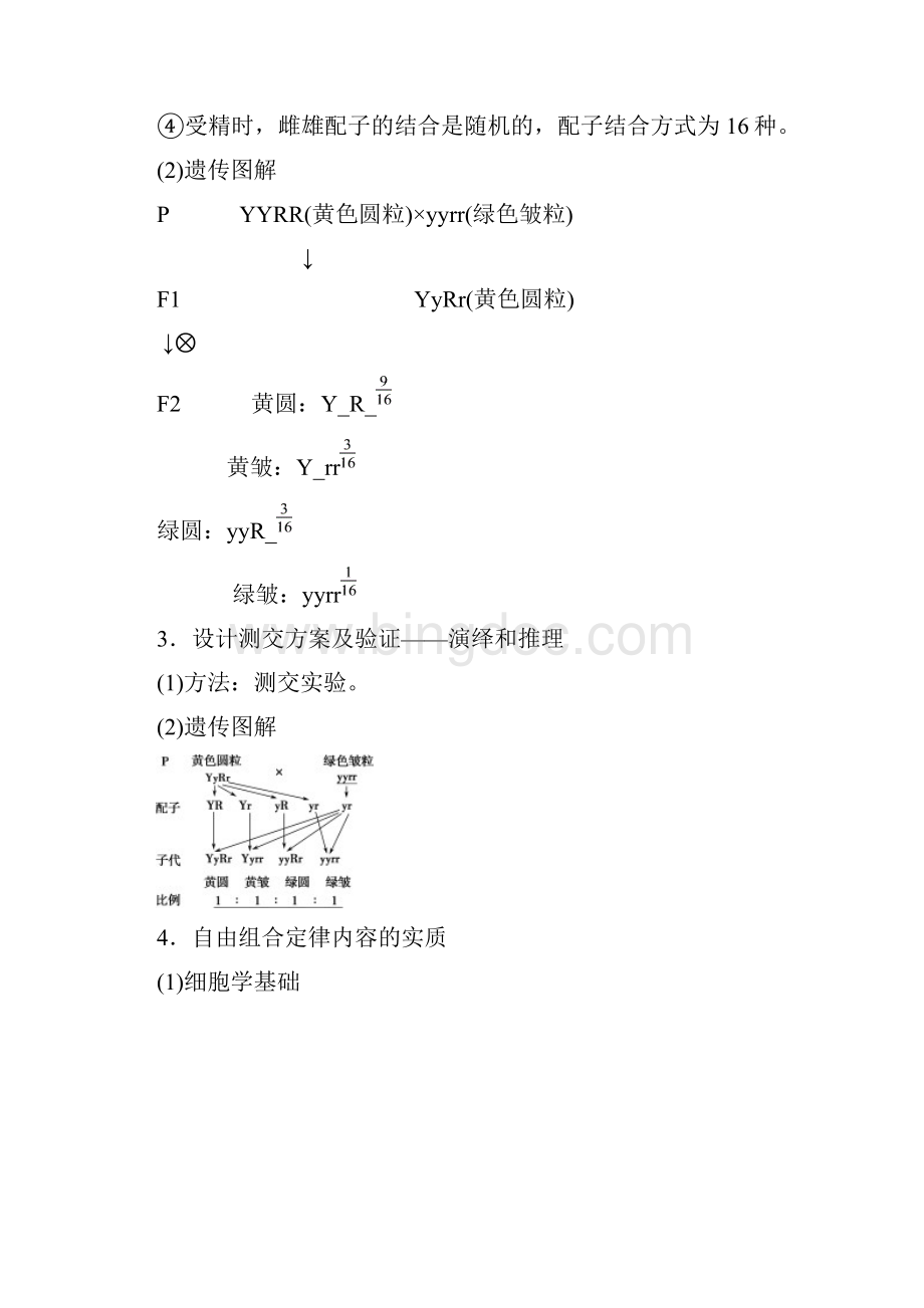 届高中生物一轮复习人教版基因的自由组合定律学案Word文档格式.docx_第2页