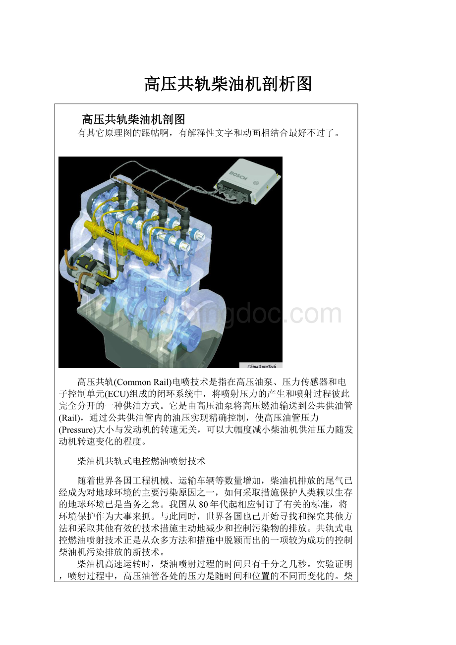 高压共轨柴油机剖析图Word文档格式.docx