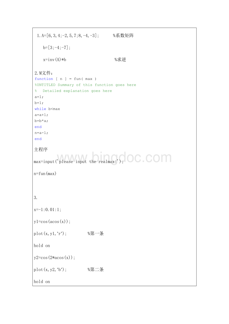 西北工业大学Matlab实验报告2016文档格式.doc_第3页