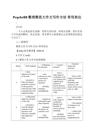 PeqebeB8整理雅思大作文写作方法 常用表达Word格式.docx