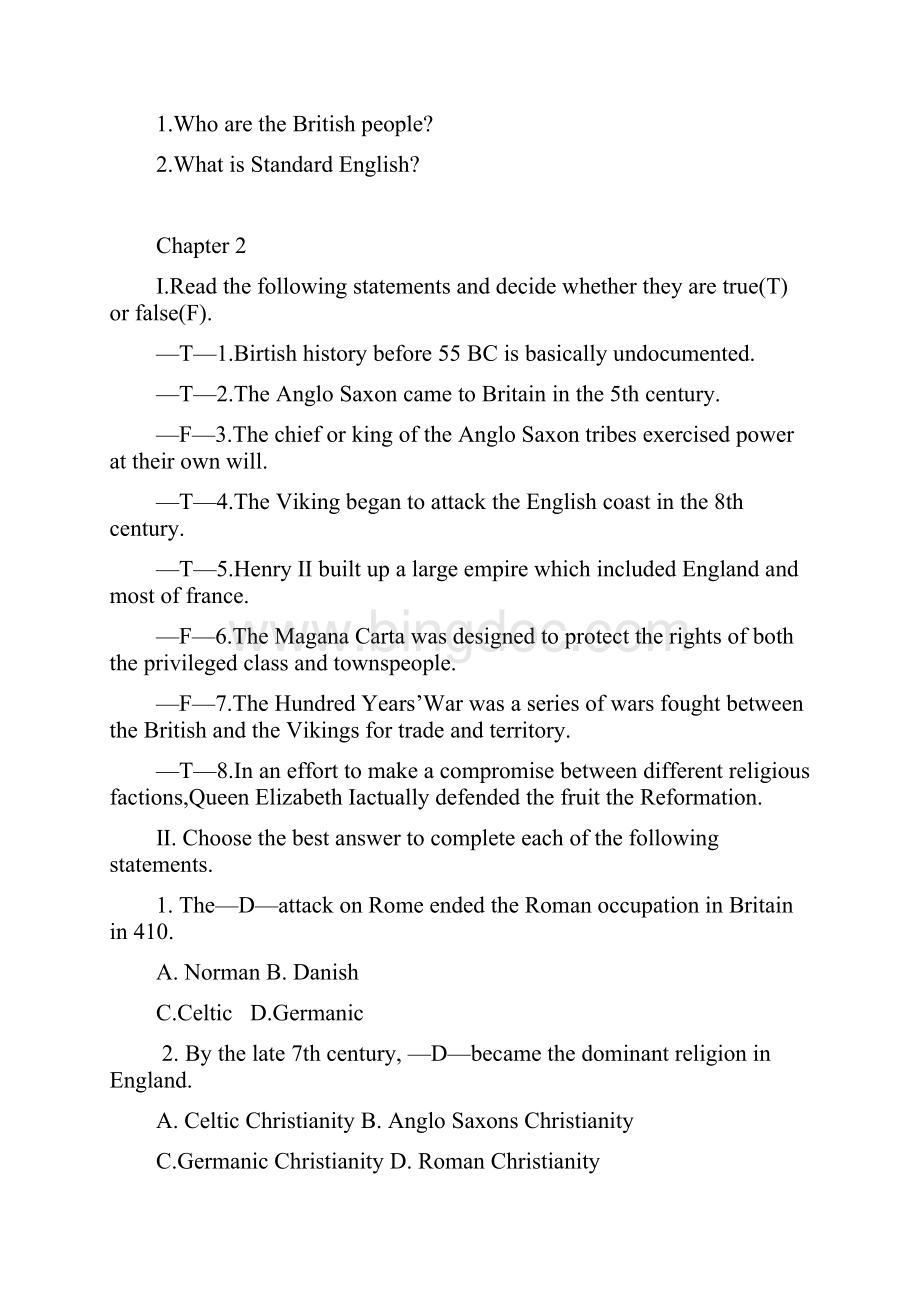 英语国家概况课后习题附答案Word版Word下载.docx_第3页