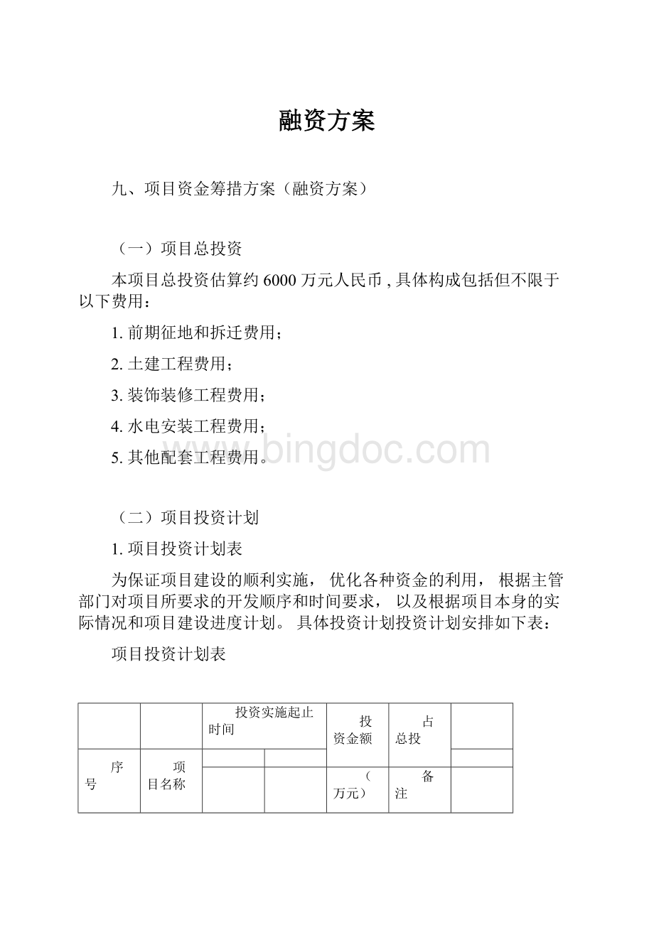 融资方案Word文档格式.docx