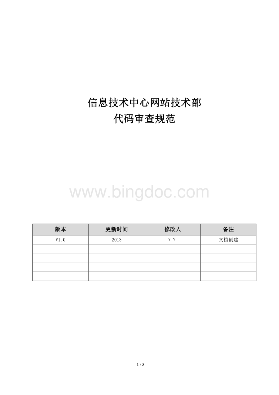 代码审查规范Word文档下载推荐.doc