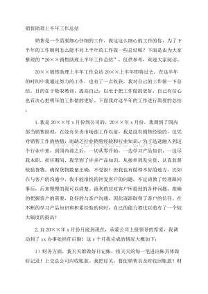 销售助理上半年工作总结.docx