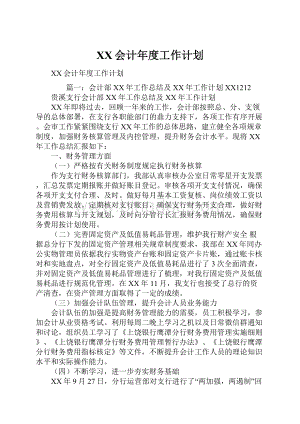 XX会计年度工作计划Word格式文档下载.docx