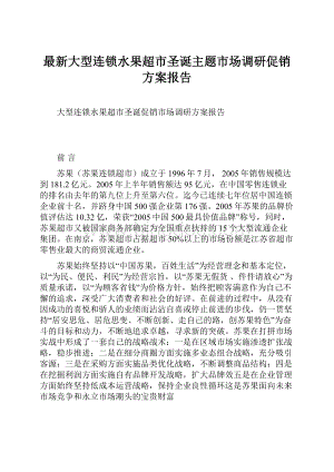 最新大型连锁水果超市圣诞主题市场调研促销方案报告文档格式.docx