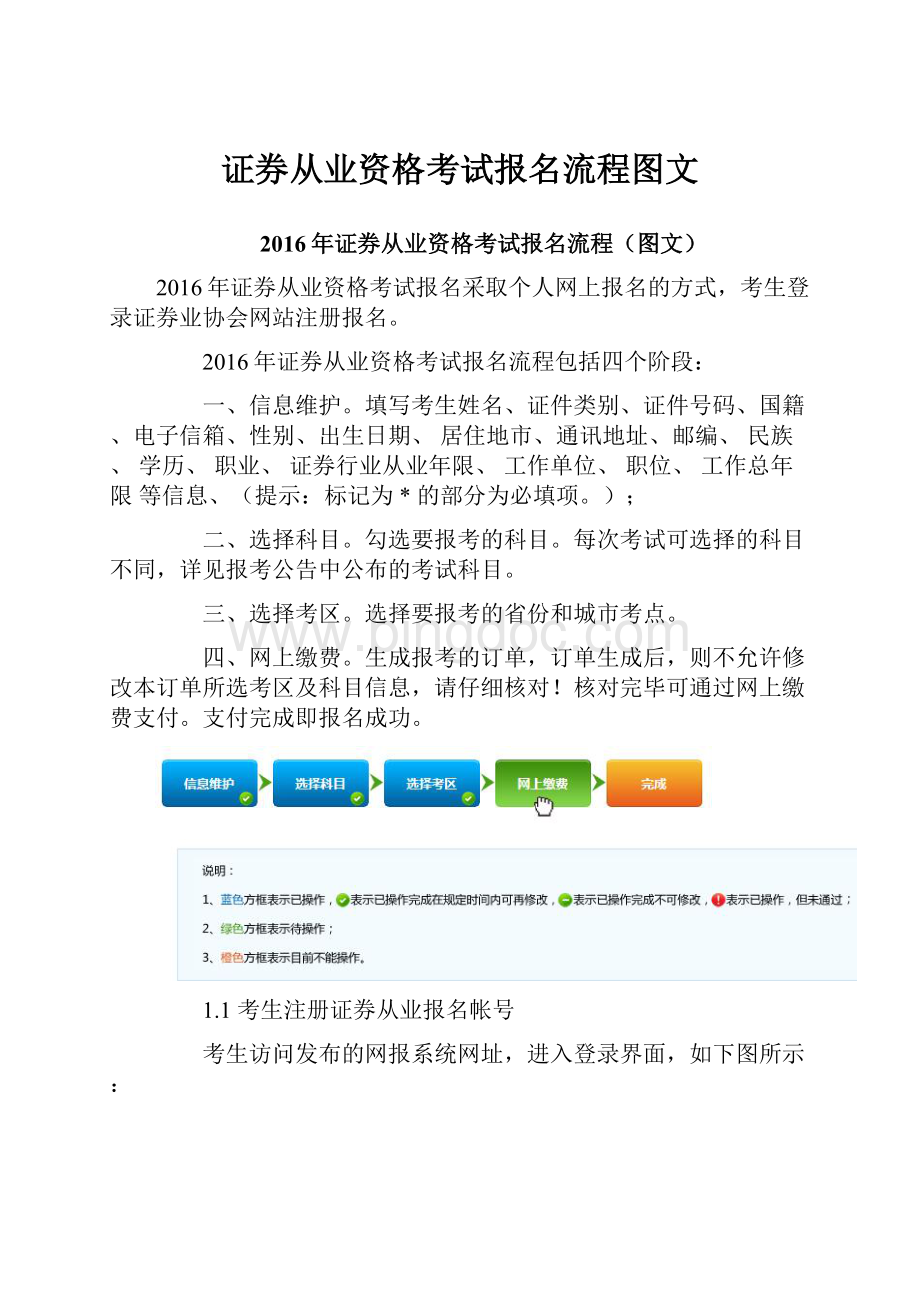 证券从业资格考试报名流程图文Word文档下载推荐.docx