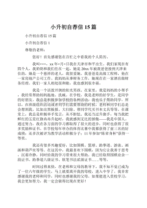 小升初自荐信15篇Word下载.docx