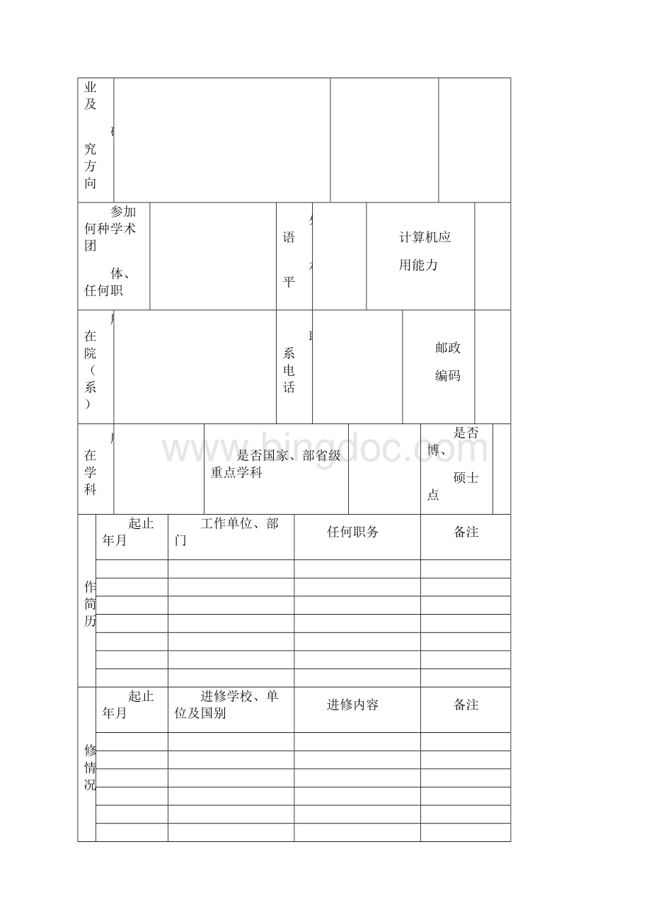 最新南京森林学院青蓝工程优秀青年骨干教师推荐表.docx_第2页
