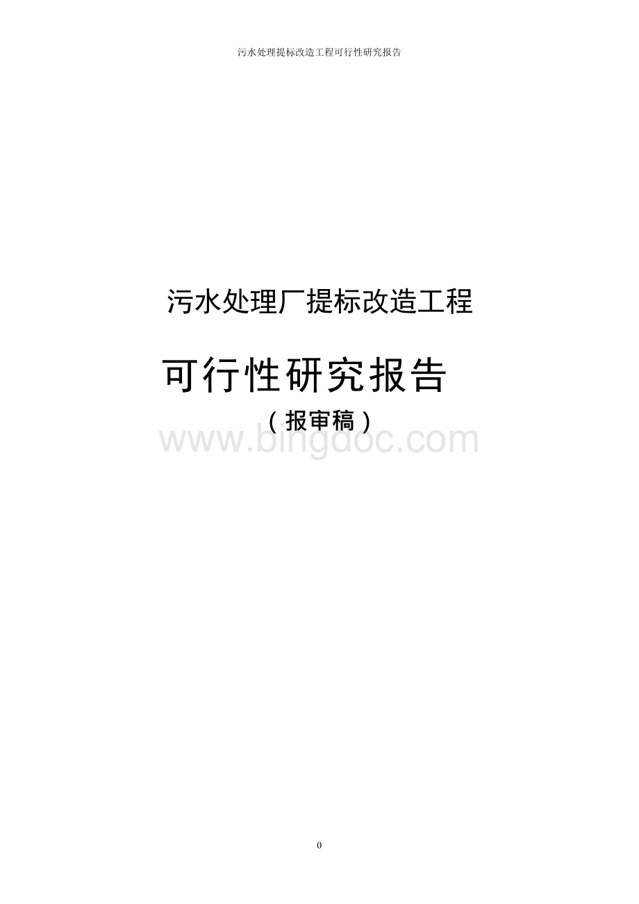 污水处理提标改造工程可行性研究报告文档格式.docx