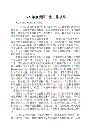 XX年度爱国卫生工作总结.docx