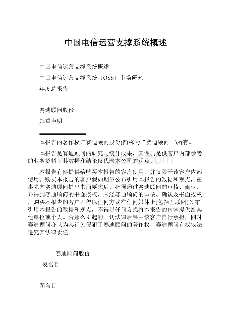 中国电信运营支撑系统概述Word文档下载推荐.docx_第1页