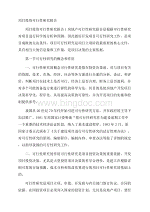 项目投资可行性研究报告.docx