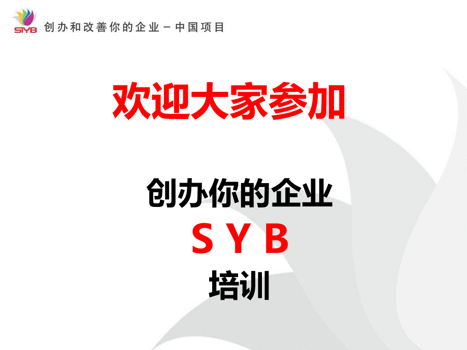 1、+SYB介绍与小组活动.ppt