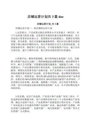 店铺运营计划共3篇doc.docx