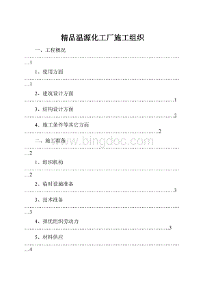 精品温源化工厂施工组织Word格式文档下载.docx