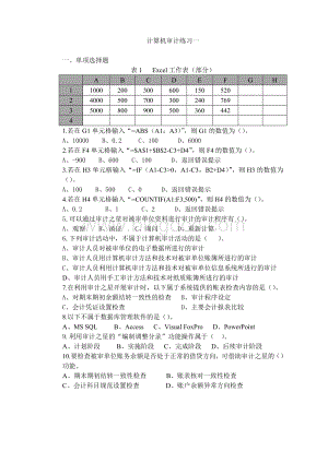 计算机审计练习题及答案Word格式.docx