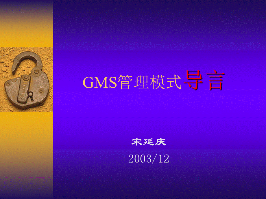 GMS管理模式.ppt