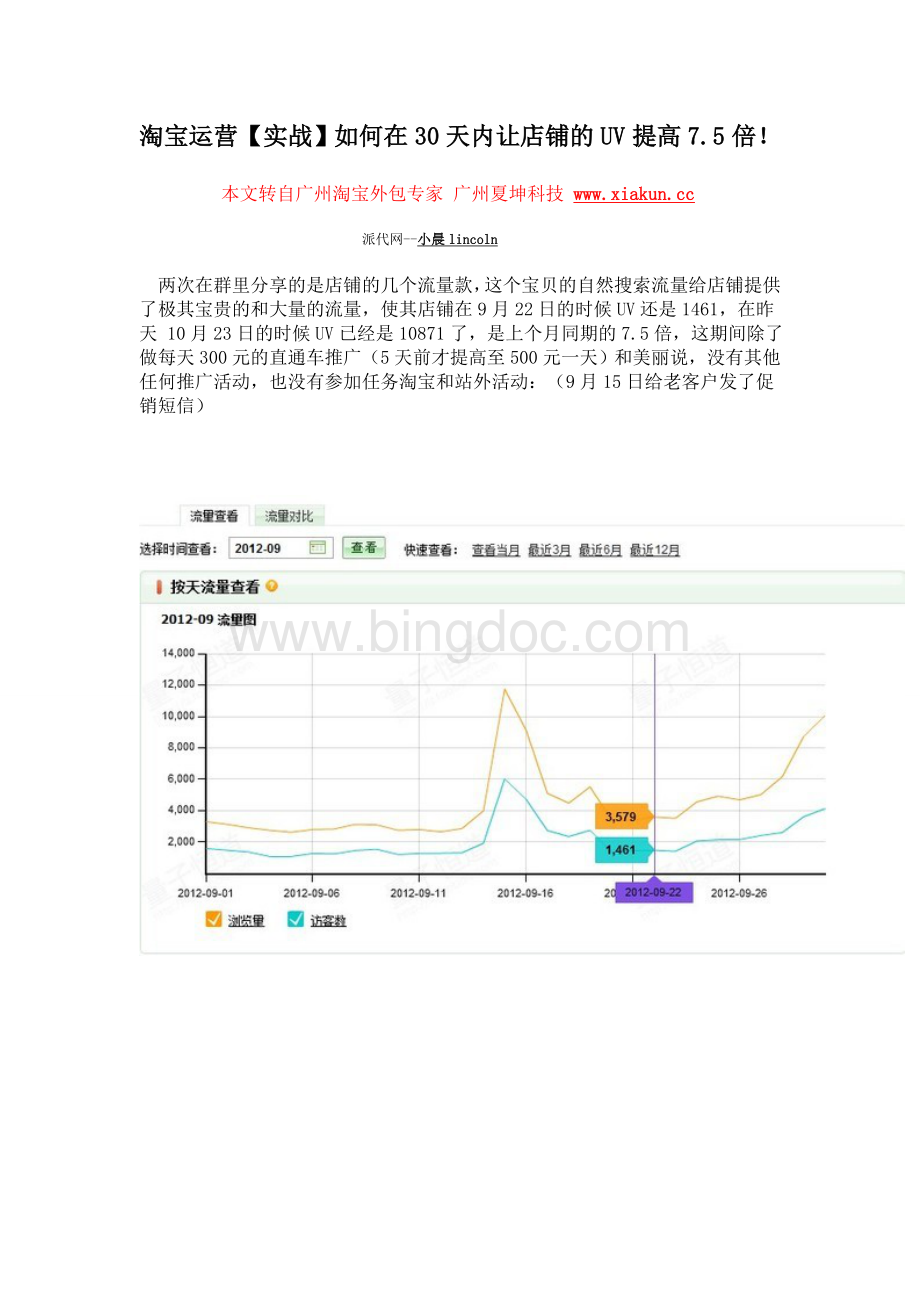 淘宝运营实战如何在天内让店铺的UV提高倍Word格式文档下载.doc_第1页