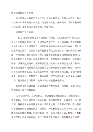 数学培优辅差工作总结Word格式.docx