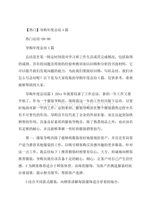 热门导购年度总结4篇.docx