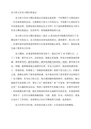 实习班主任实习期自我鉴定.docx