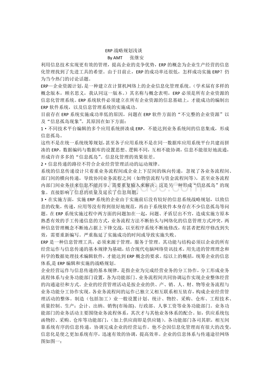 ERP战略规划浅谈Word格式.docx_第1页