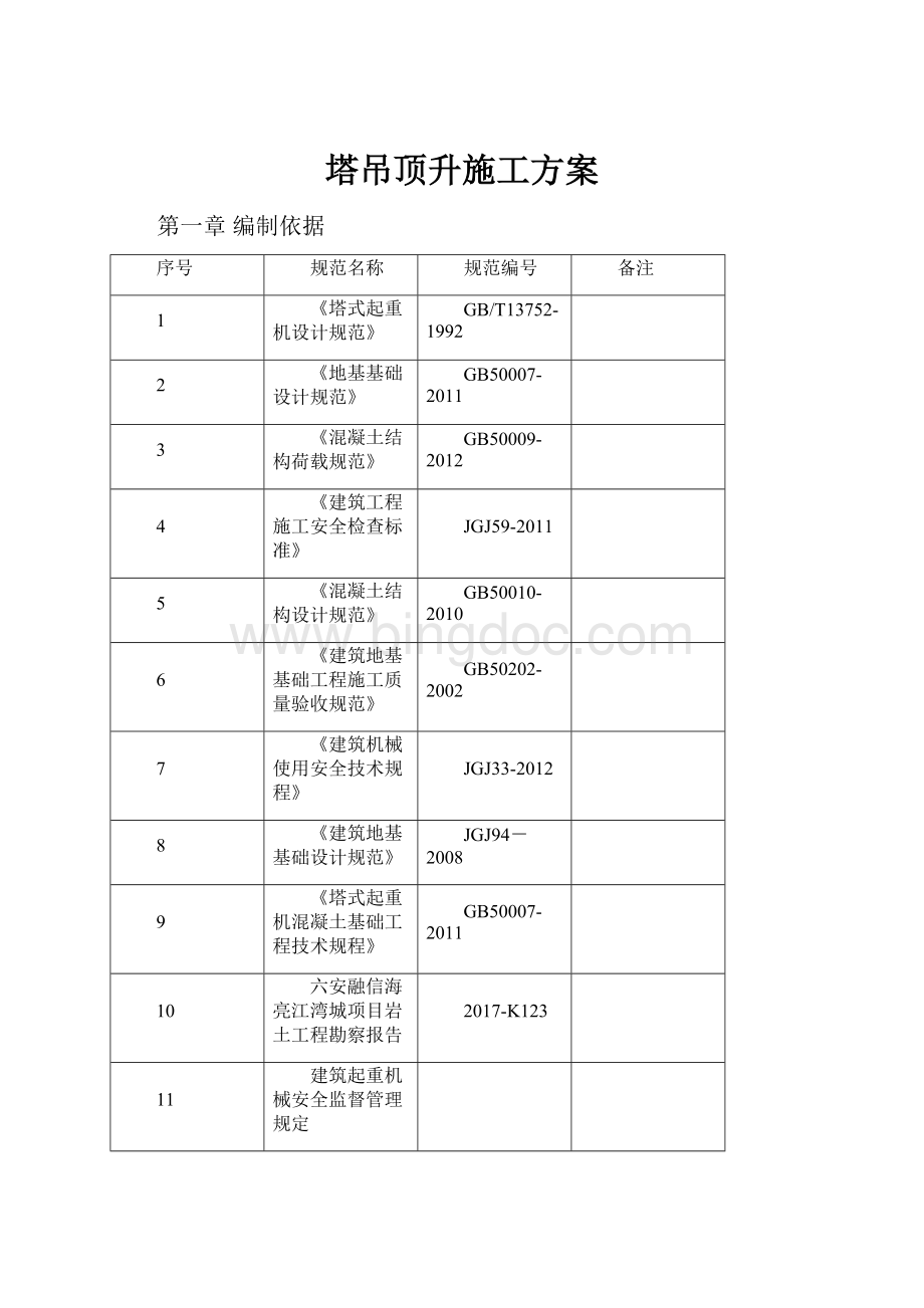 塔吊顶升施工方案Word下载.docx_第1页