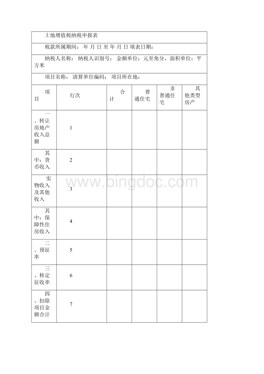 土地增值税纳税申报表填表说明Word下载.docx_第2页