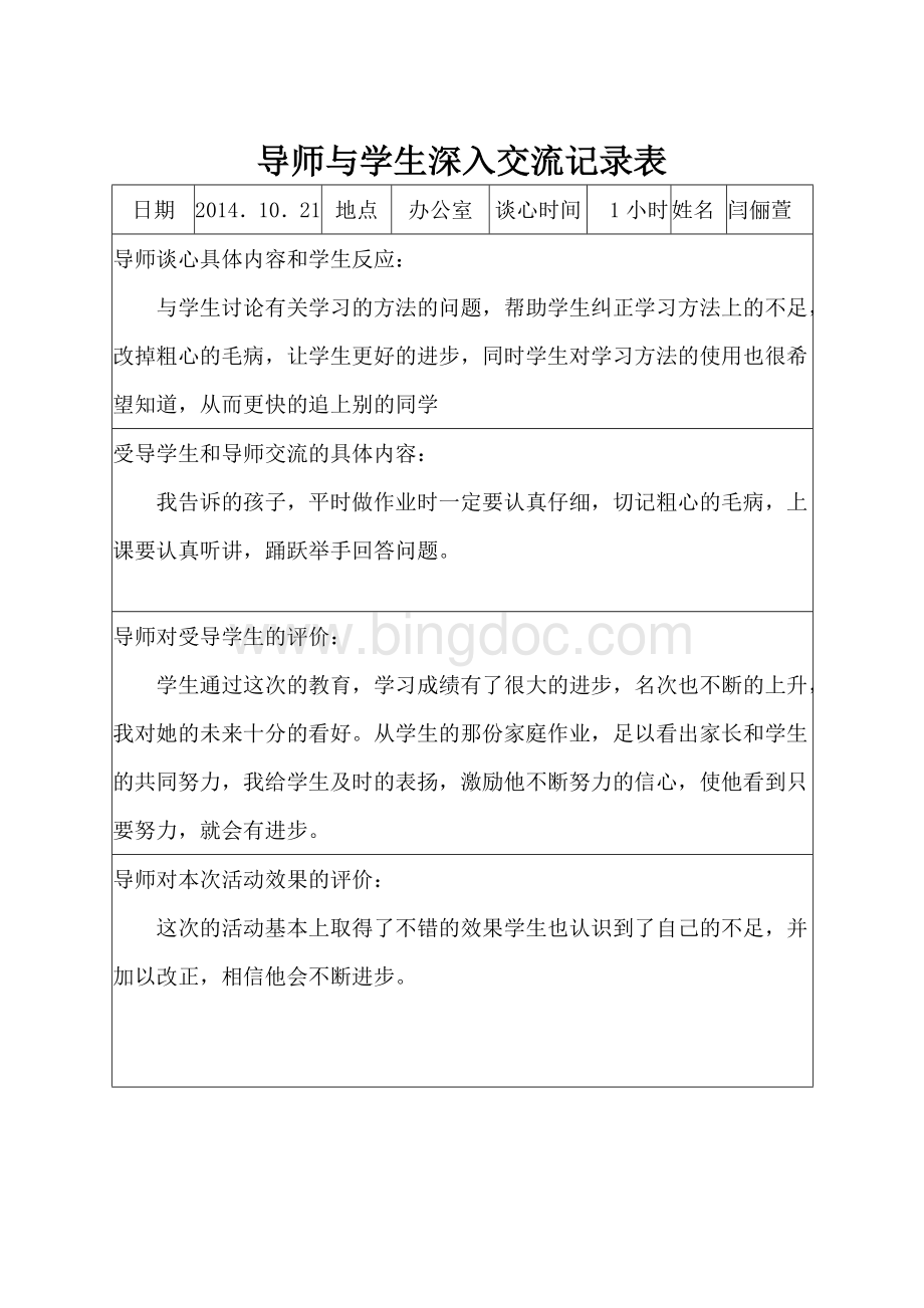 德育导师深入谈心记录闫俪萱.doc_第2页