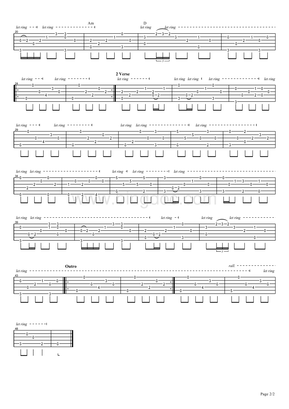 《斯卡布罗集市》指弹吉他谱.pdf_第2页
