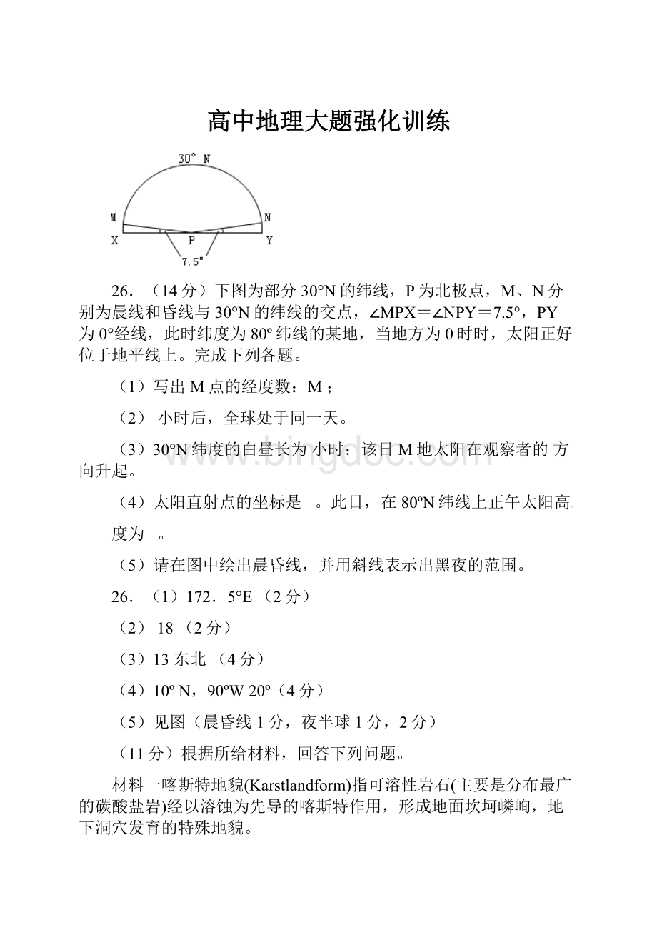 高中地理大题强化训练Word文件下载.docx_第1页