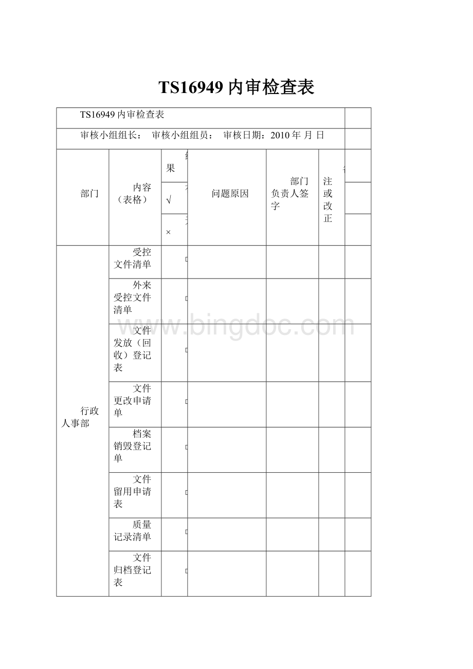 TS16949内审检查表.docx_第1页