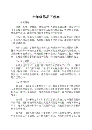 六年级思品下教案.docx