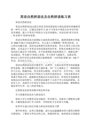 英语自然拼读法及自然拼读练习表Word格式.docx