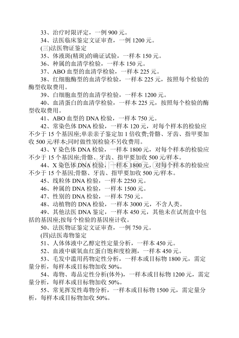 上海司法鉴定收费标准有哪些鉴定项目又有哪些.docx_第3页
