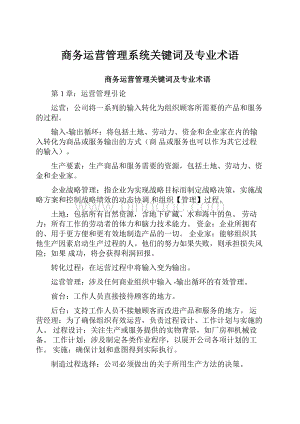 商务运营管理系统关键词及专业术语Word文档格式.docx