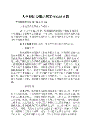 大学校团委组织部工作总结5篇.docx