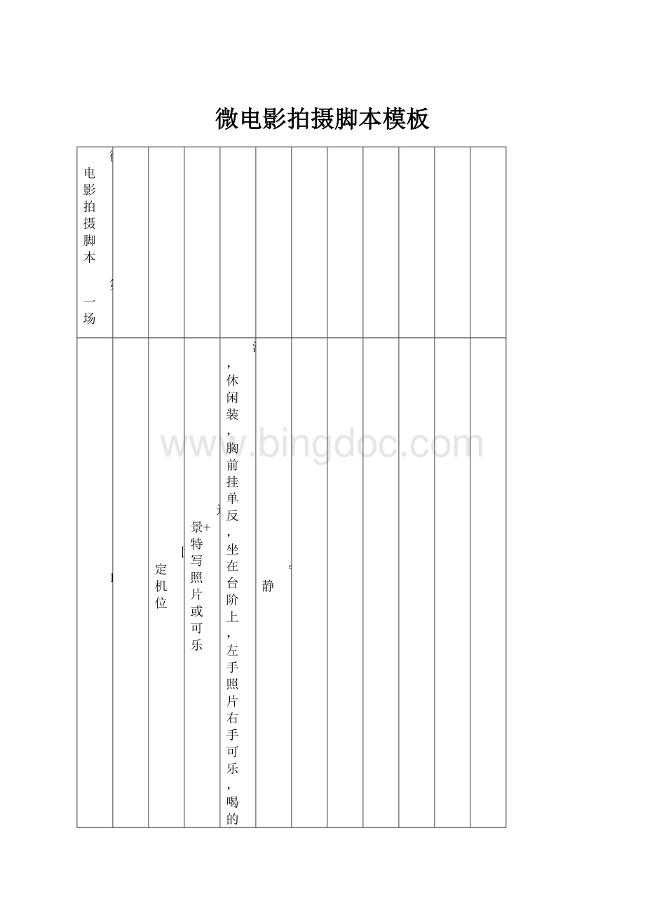 微电影拍摄脚本模板.docx_第1页