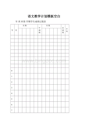 语文教学计划模板空白Word文件下载.docx