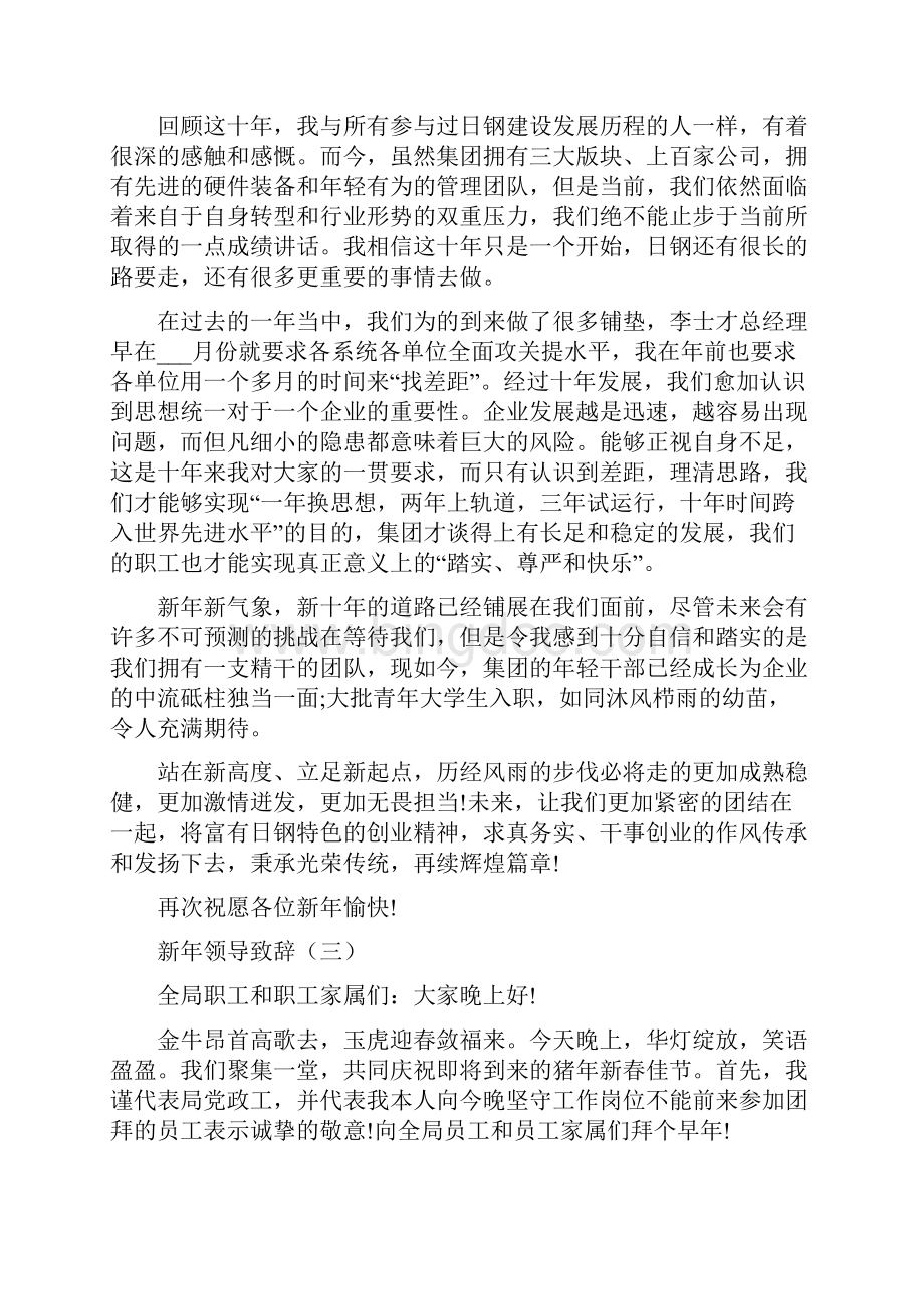 新年领导致辞集锦五篇文档格式.docx_第3页