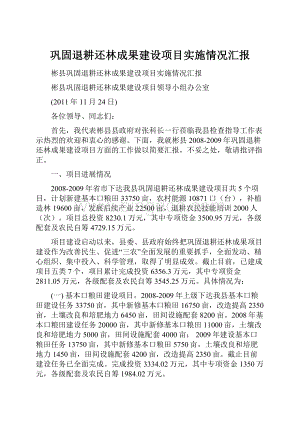 巩固退耕还林成果建设项目实施情况汇报.docx