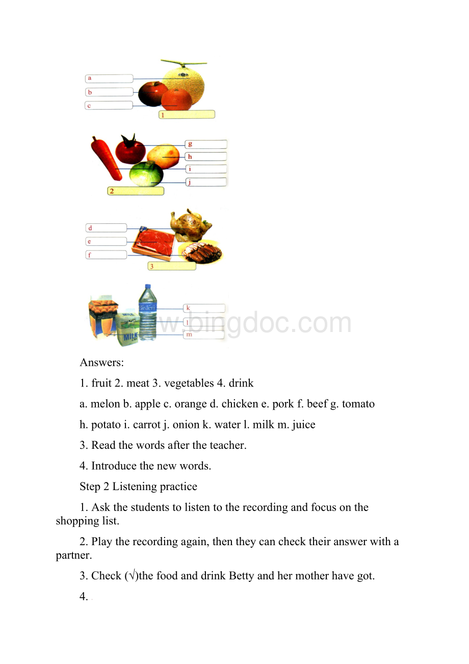 七年级英语上册 Module 4 Healthy food教案 新版外研版Word格式.docx_第3页