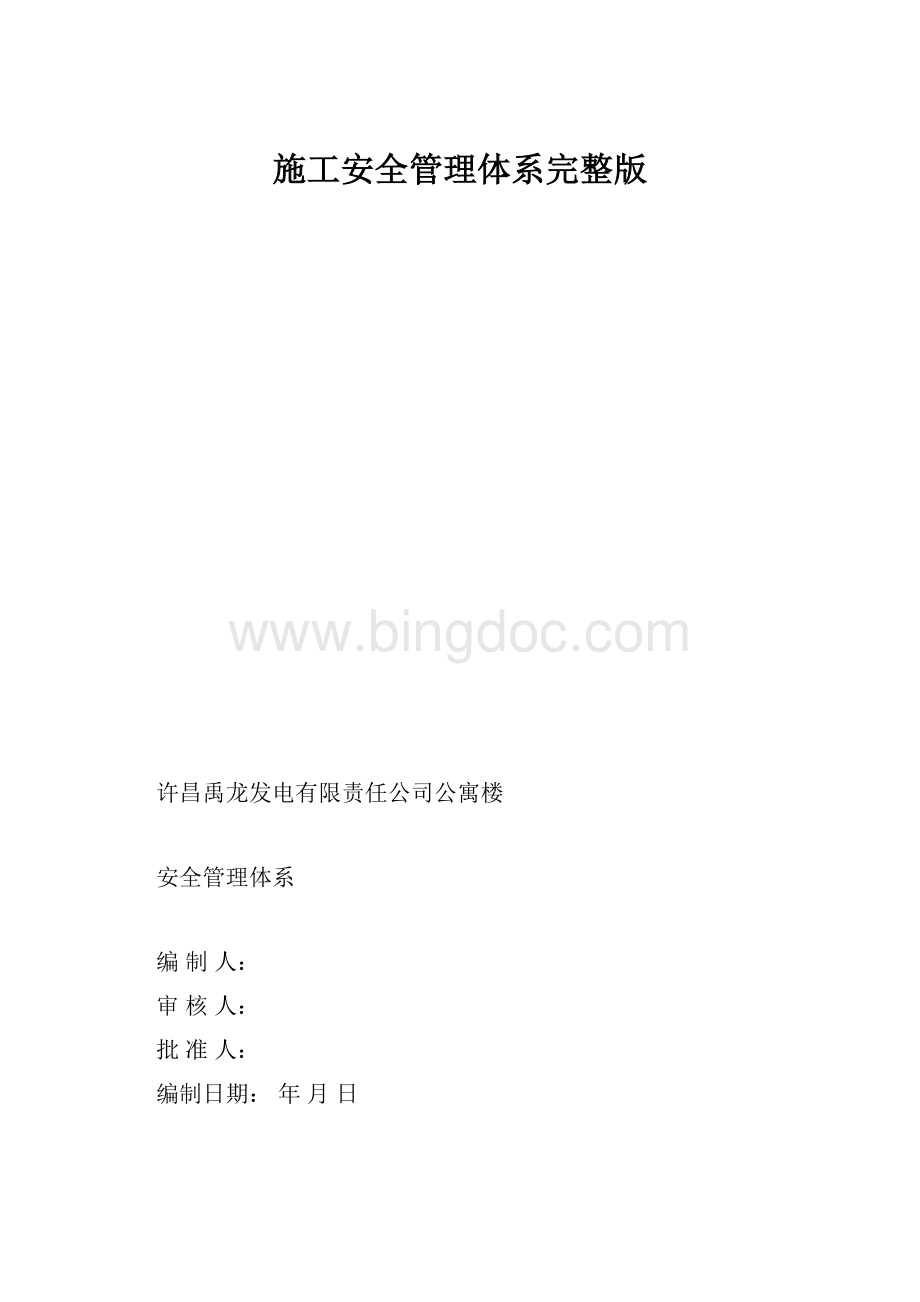 施工安全管理体系完整版文档格式.docx_第1页