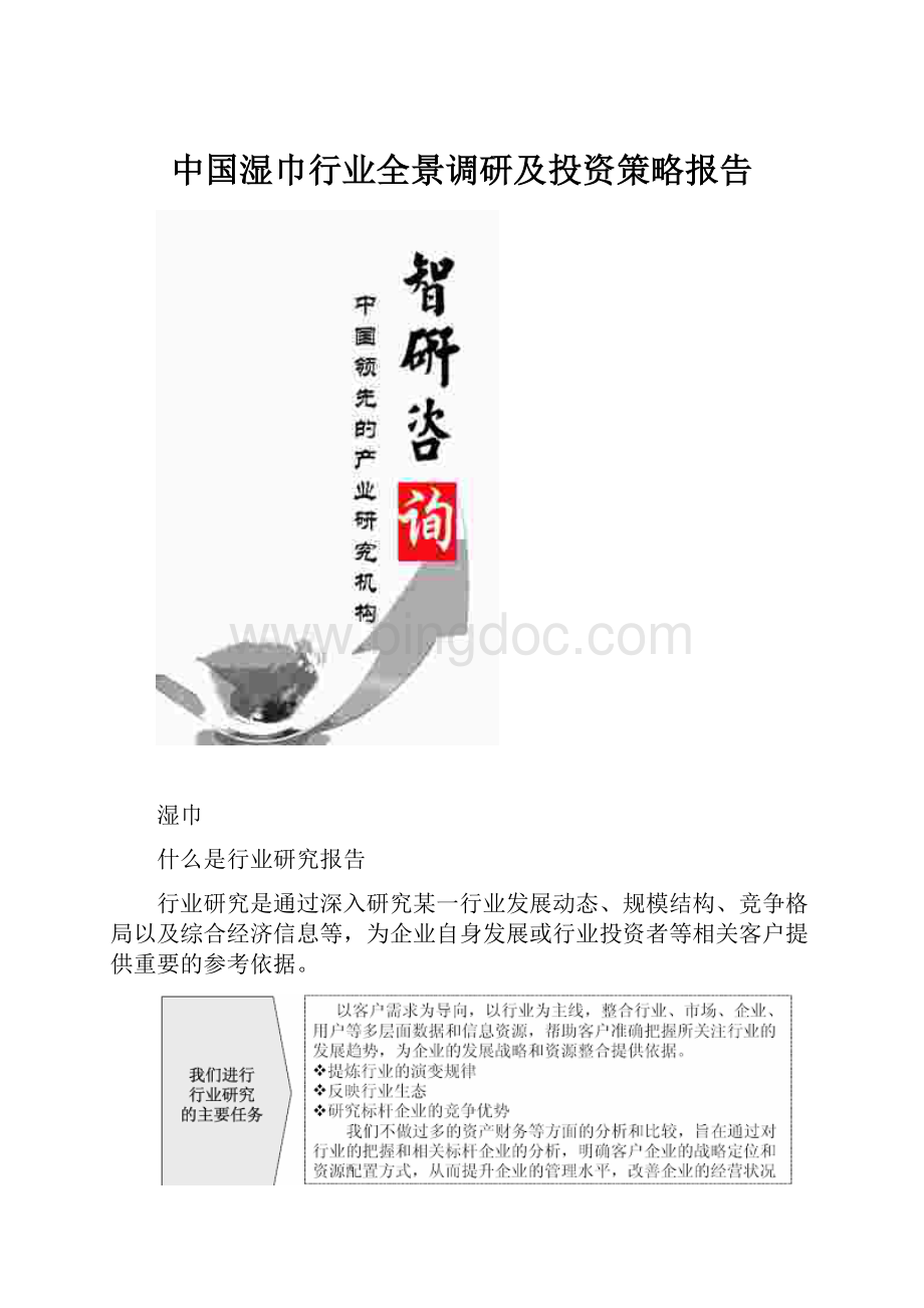 中国湿巾行业全景调研及投资策略报告Word文档格式.docx_第1页
