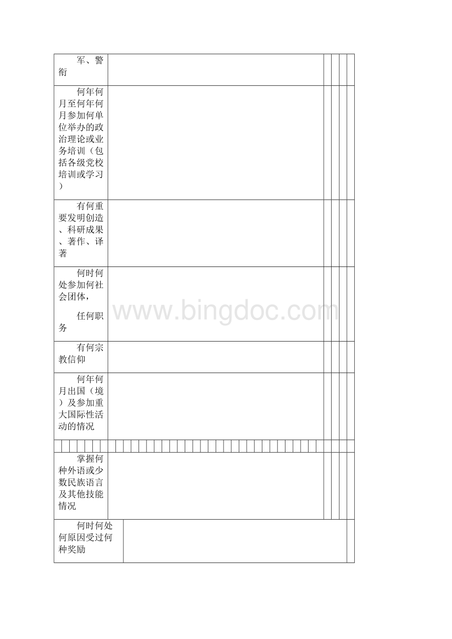 履历表干部履历表1999版电子版Word下载.docx_第3页