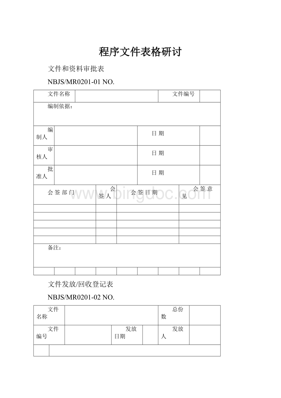 程序文件表格研讨.docx_第1页