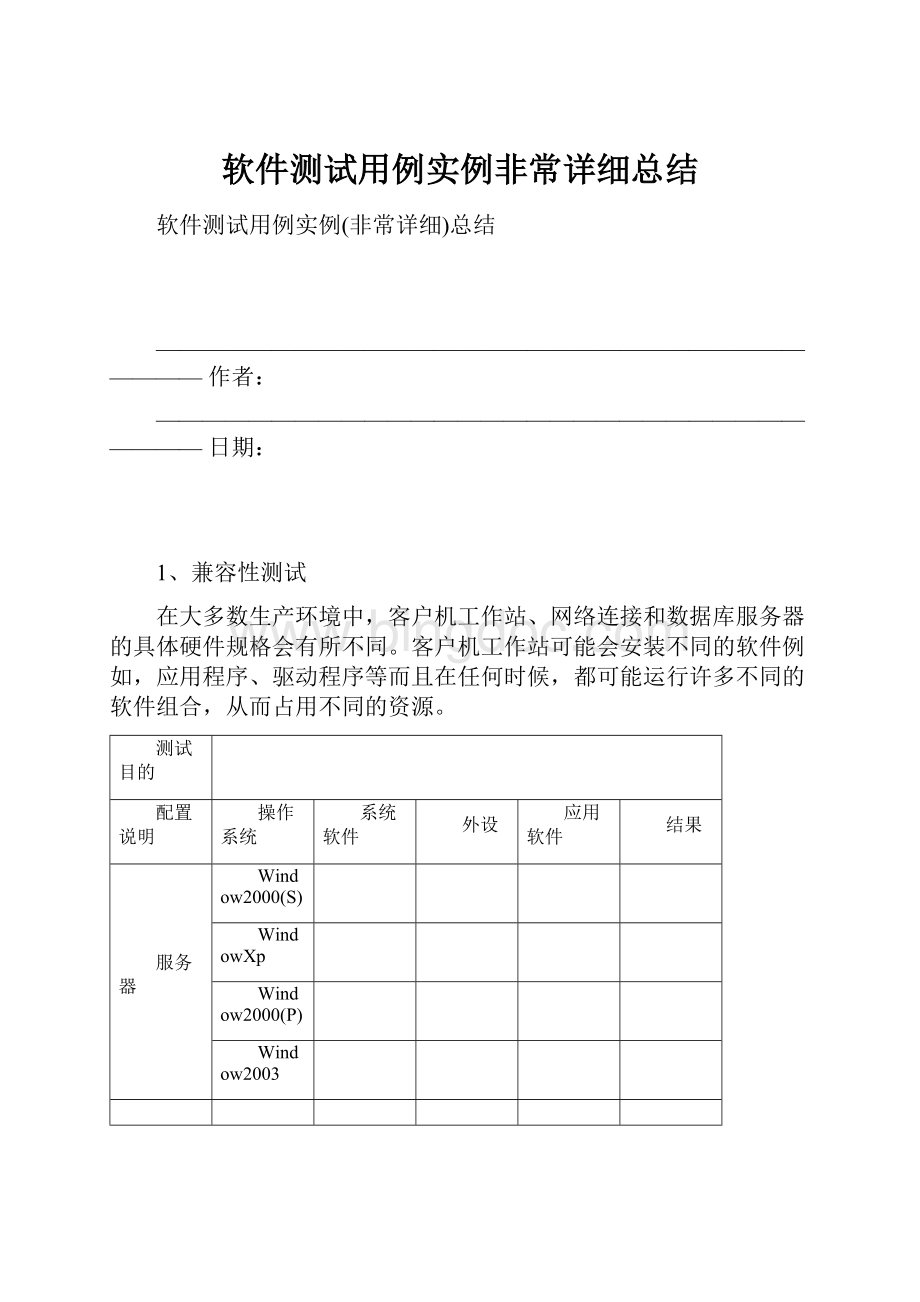 软件测试用例实例非常详细总结Word下载.docx_第1页