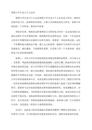 寒假大学生见习个人总结.docx